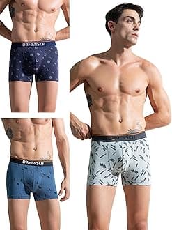 DAMENSCH Deo-Cotton Printed Underwear for Men Combo Breathable Inner for Men Cotton Trunks for Men Pack No-Marks Waistband Mens Underwear Moisture Wicking Underwear Pack of 3