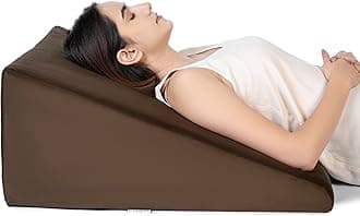 FOVERA Bed Wedge Pillow with Memory Foam, Back Support Cushion for Acid Reflux, GERD, Snoring, Post Surgery, Pregnancy and Relaxing in Bed (Velvet Brown, Large - 26 x 24 x 11 Inch, Pack of 1)