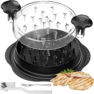 Chicken Shredder, Meat Shredder Tool Handheld Twist Storming Shredder for Chicken Breast Pork Beef, Visible Lid, Ergonomic Handle, Anti-Slip & Dishwasher Washable, Black