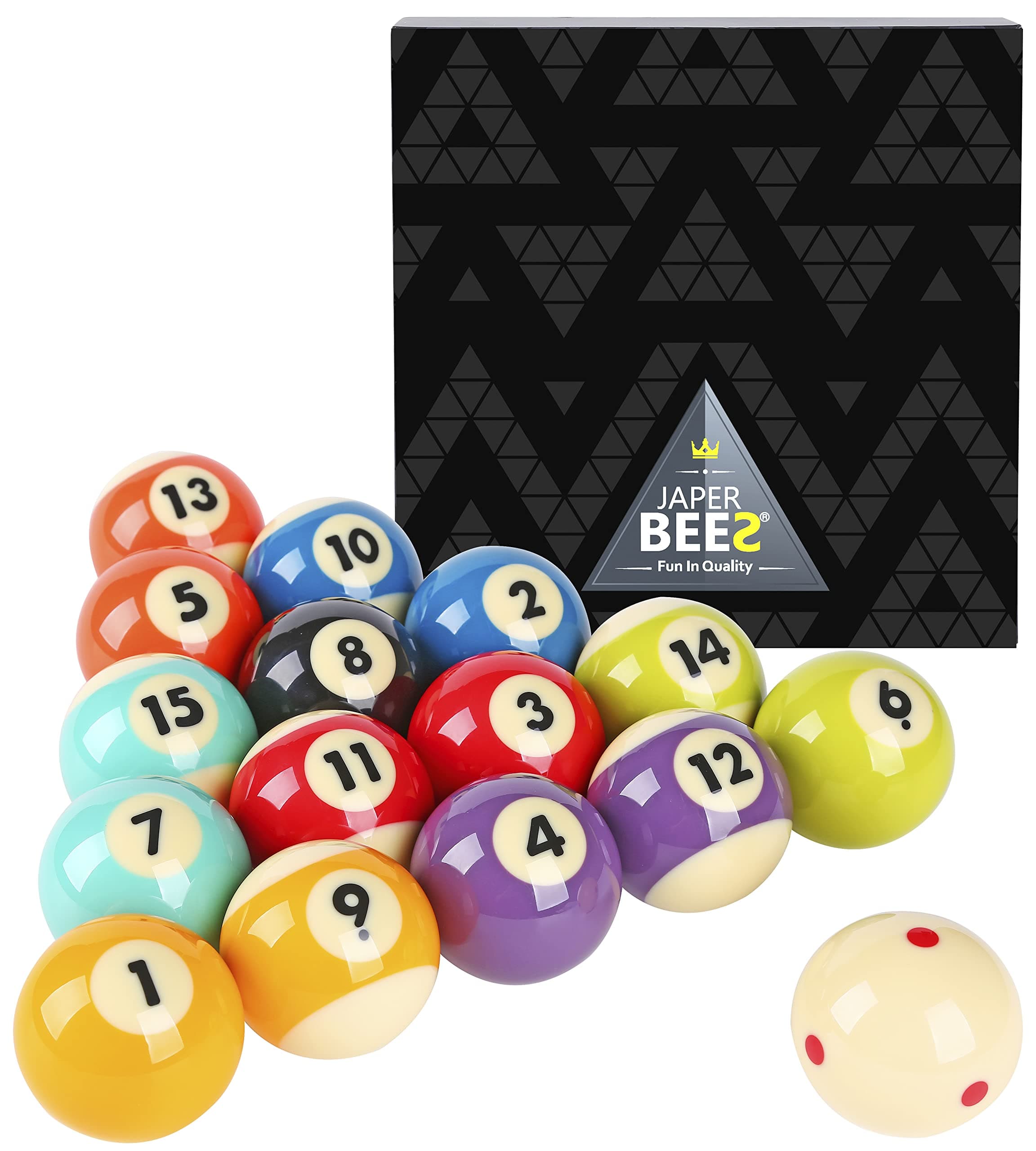 Billiard Ball/Pool Ball Set Complete 16balls 2-1/4" Regulation Size&Weight Resin Ball