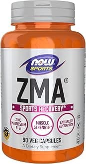 NOW Foods Sports Nutrition, ZMA (Zinc, Magnesium and Vitamin B-6), Enhanced Absorption, Sports Recovery*, 90 Capsules