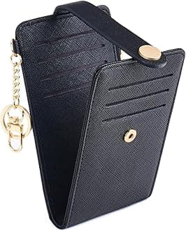 POIUGOYA Slim Wallet for Women, RFID Blocking Credit Card Holder with Coin Pocket, ID Window and Key Chain