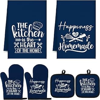 Kitchen Towels Pot Holders Oven Mitts Set