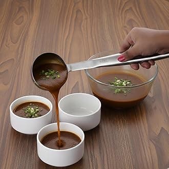 HAZEL Stainless Steel Ladle With Handle | Doya/Loti Tea Pourer Loti Tea Pourer Canteen Server (Soup Ladle (Small), Set Of 1), 10 Millimeters