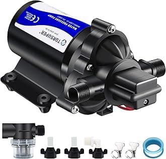 12V DC Self-Priming Water Transfer Pump, 4GPM 45PSI High Pressure Booster Pump for RV, Garden, Marine & Yacht