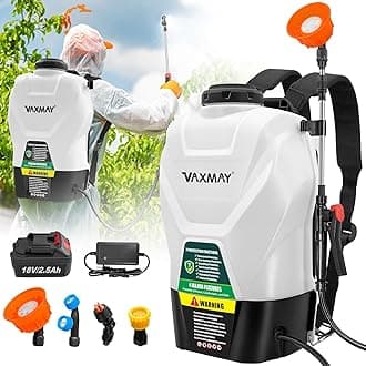 VAXMAY Backpack Sprayer 4 Gallon Battery Powered Garden Sprayer, Electric Sprayer Works with Makita 18V Battery, Battery Weed Sprayer 75 PSI, Telescopic Wand, 4 Nozzles, 2.5Ah Battery&Charger included