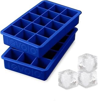 Silicone Ice Cube Tray Stratus Blue Pack of 2 BPA Free Ice Tray Mold for Coffee Drinks Cocktails, Dishwasher Safe Easy Release Perfect 1 Inch Cube Ice Tray for Whiskey Bourbon Spirits