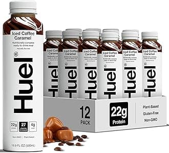 Huel Ready-to-Drink | Iced Coffee Caramel Meal Replacement Shake | High Protein Drink | Nutritionally Complete, Low Sugar, Plant Based, Vegan, Healthy | 20g Protein Per Bottle, 16.9 Fl Oz, 12 Pack