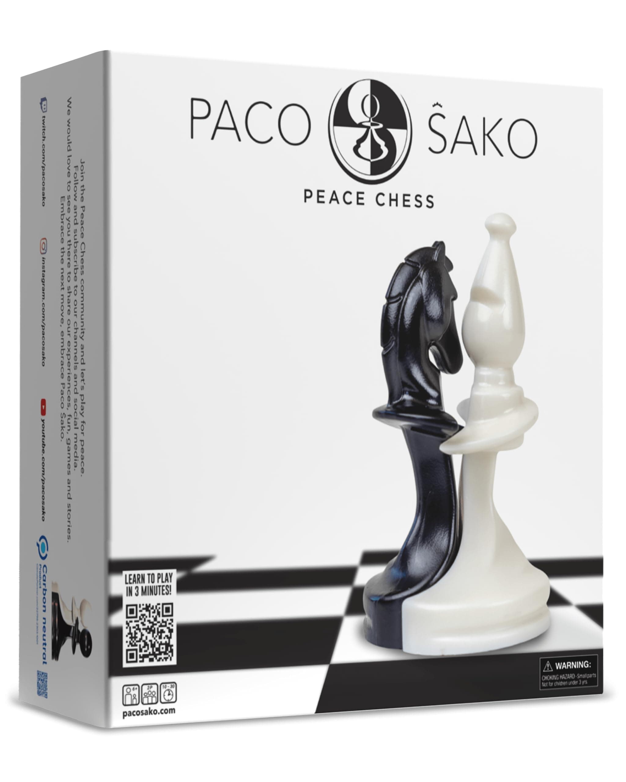 Peace Chess Game, Super Fun for Chess Lovers, Make Peace While Playing Chess, not War - Chess Set Board Game for Peace Makers | 2-Players