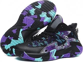 Qiucdzi Mens Basketball Shoes Non-Slip Breathable Outdoor Sneakers Fashion Graffiti Sports Training Shoes for Running Walking