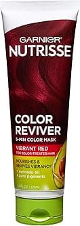 Garnier Nutrisse 5 Minute Nourishing Color Hair Mask with Triple Oils Delivers Day 1 Color Results, for Color Treated Hair, Vibrant Red, 4.2 Fl Oz