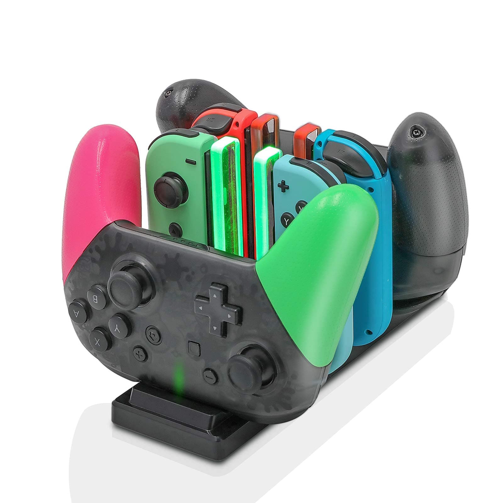 6 in 1 Dock Charger for Switch Controllers, Charging Station for Switch Joy-Con Controllers and Pro Controllers