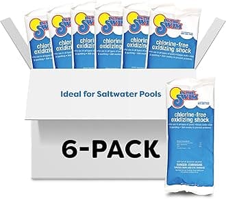 In The Swim Chlorine-Free Pool Shock – Quick Dissolving, Fast-Acting, Shock-Oxidizer for Swimming Pools, Spas, and Salt Chlorinated Pools Compatible - 6 x 1 Pound Bags