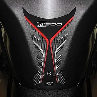 3D Sticker Motorcycle Fuel Tank Pad Protection and Decoration in Resin Compatible with Kawasaki Z900 - Color Carbon Red
