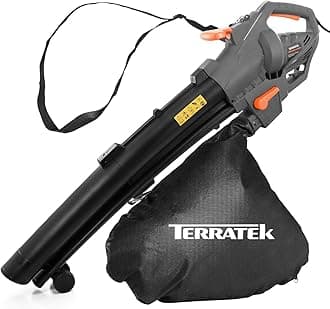 Terratek Corded Leaf Blower and Garden Vacuum 3000W, 3 in 1 Lightweight Mulcher, Leaf Blower and Vacuum, 35L Garden Blowers Collection Bag, 10m Cable, Wheels & Shoulder Strap Included