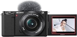 Sony Alpha ZV-E10L 24.2 Mega Pixel Interchangeable-Lens Mirrorless vlog Camera with 16-50 mm Lens, Made for Creators (APS-C Sensor, Advanced Autofocus, Clear Audio, 4K Movie Recording) - Black