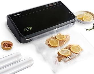 Vacuum Sealer Machine, Automatic Bag Detection, Sous Vide Friendly, with sealer bags, roll, handheld vacuum sealer, black