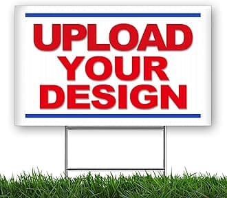 Anley Custom Yard Sign with Stake - Personalized Blank Corrugated Yard Sign for Business, Sale, Open House, Birthday and Election - Vivid Print Lawn Sign Single Sided (9x12 In)