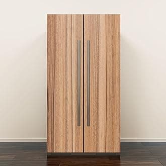 Self Adhesive Vinyl Refrigerator Wrap Set Wooden Door Mural Removable Fridge Sticker Peel and Stick Decal Rustic Kitchen Decor, Style 8