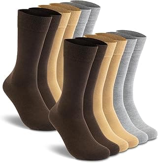 LIXIA Men's Thin Merino Wool Socks, Cozy Casual Winter Warm Breathable Mid-calf Dress Socks 3/6 Pairs Pack