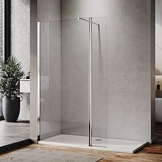 ELEGANT 900mm Walk in Wetroom Shower Enclosure 8mm Easy Clean Shower Glass Panel with 300mm Return Panel and 1500x800mm Shower Tray