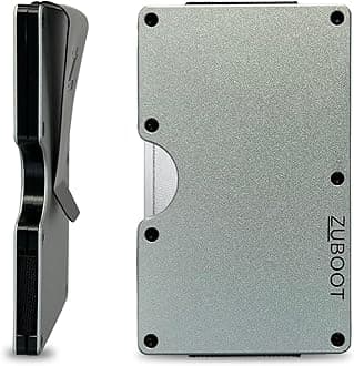 Aluminum RFID Wallet for Men – Slim Minimalist Metal Card Holder with Cash Clip, Holds 16 Cards – Durable, Lightweight Front Pocket Wallet for Everyday Carry (Pewter, Cash Clip)