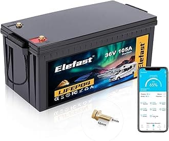 36V Lithium Battery 105A Lifepo4 Golf Cart Batteries Built-in Bluetooth and 200A BMS,Supports 3C Discharge Peak Current 600A,Up to 6000+ Deep Cycle,Perfect for Golf Carts,Trolling Motor,Marine
