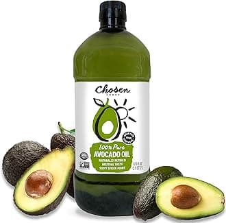 Chosen Foods 100% Pure Avocado Oil 2 L in BPA Free Food Grade Plastic Bottle, Non-GMO, for High-Heat Cooking, Frying, Baking, Homemade Sauces, Dressings and Marinades