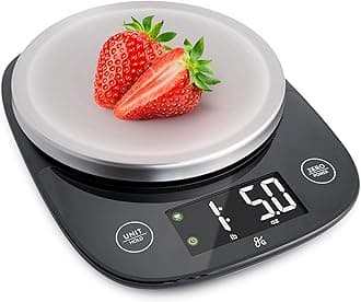 Greater Goods(Black + Stainless Steel) - Premium Baking Scale - Ultra Accurate, Digital Kitchen Scale Prep Baked Weigh Food and Coffee, or Use for Meal Prep Four Units of Measurement Design...