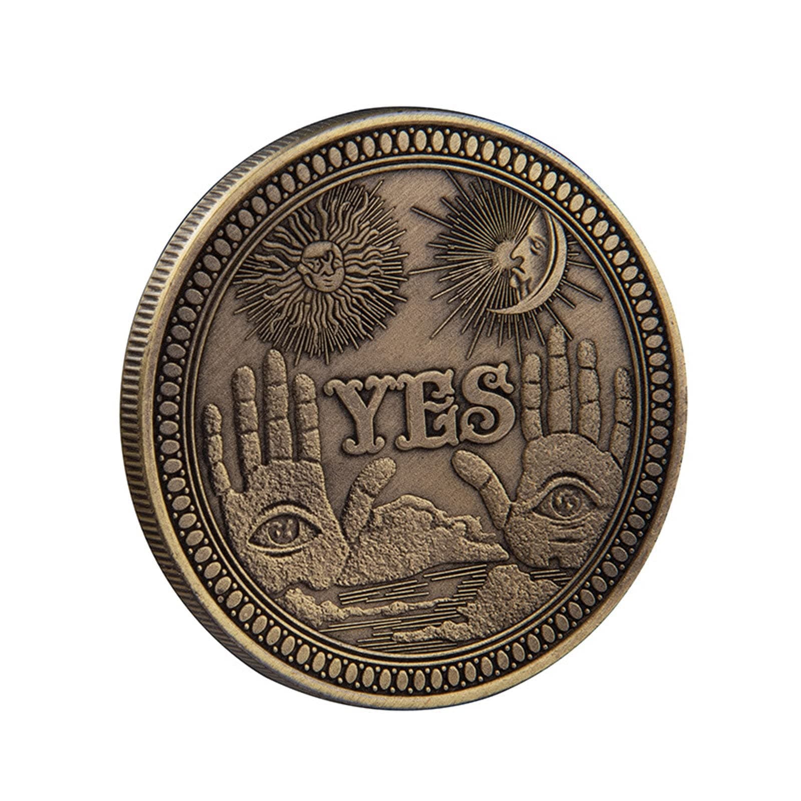 Decision Making Coin-Yes/No Coin-Good Luck Commermorative Collection-Challenge Coins Antique Gold