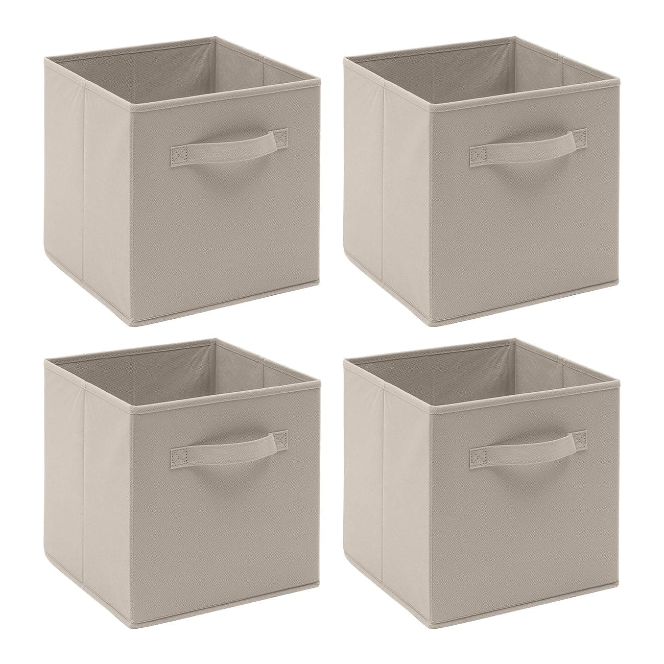 nozama Foldable Storage Cubes Set of 4 - Fabric Cube Boxes Household Cube Storage Box for Home Closet, 4 Pack Cloth Storage Bins with Dual Handles for Home Closet Drawers Organizer