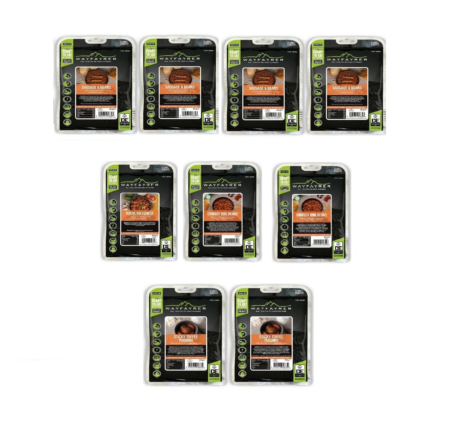 Wayfayrer DofE Gold 3 Day Camping Food Expedition Pack – 9 MRE Boil in Bag Camping Meals