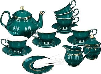 Dark Green Coffee Service for 6