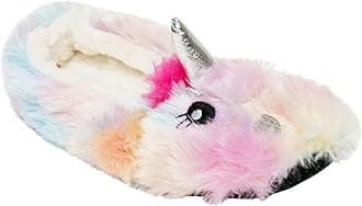 Girls/Ladies Novelty Soft 3D Rainbow Unicorn Plush Slippers Sizes 9-2 Kids / 3-8 Ladies Mini Me Mother Daughter Matching Gift