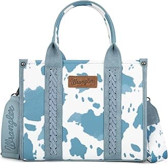 Cow Print Tote Bag for Women Western Purse Boho Top Handle Satchel Handbag with Signature Strap
