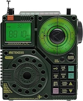 TR112 Shortwave Radios Receiver, AIR VHF AM FM SW WB Multiband Radio Receiver, 1600mAh Battery Radio with Bluetooth, APP Control, 6 EQ Modes, SOS