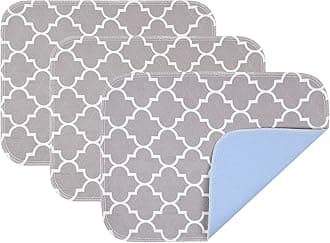 OUTCREATOR Washable Incontinence Bed Pads, Pack - of 3 Small Reusable Waterproof Bed Underpads with Non-Slip Back Great for Seniors, Kids, Women or Pets, Grey (18"X24")