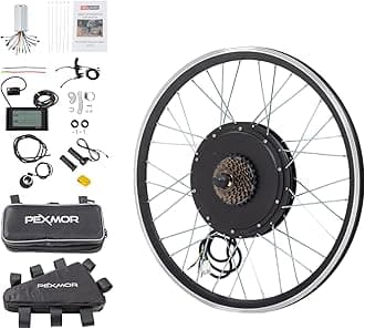 PEXMOR Electric Bike Conversion Kit, 48V 1200W 26" Front/Rear Wheel E-Bike Conversion Kit with 3 Mode Controller, PAS, LCD Display, Twist Throttle