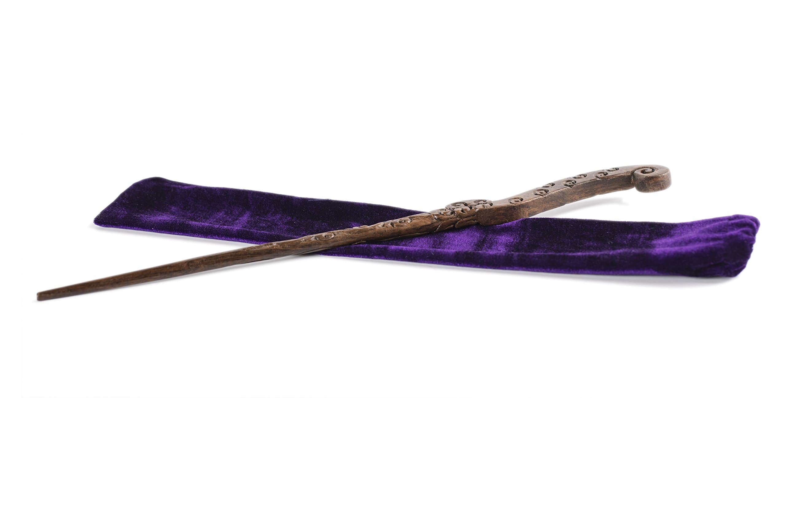 Fine Handcrafted Solid Wood Magic Wand for Witches and Wizards, The Cirrus Brown