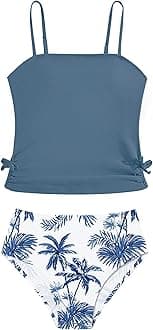 Girls Tankini Swimsuits Two Piece Bathing Suit Drawstring Swimwear Set for Girls 7-18 Years