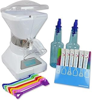 Little Snowie Max Snow Cone Machine - Premium Shaved Ice Maker, With Powder Sticks Syrup Mix, 6-Stick Kit, White