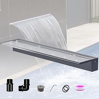 – Pond Waterfall Blade Kit, 90cm Acrylic Pool Fountain with Accessories, Width 20cm Spillway Water Feature Waterfall Cascade for Garden Patio Pond Decoration