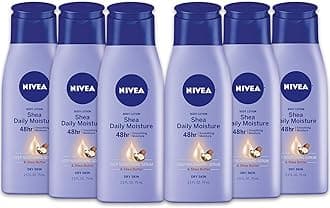 NIVEA Shea Nourish Body Lotion, Dry Skin Lotion with Shea Butter, Pack of 6, 2.5 Fl Oz Travel Size Toiletries