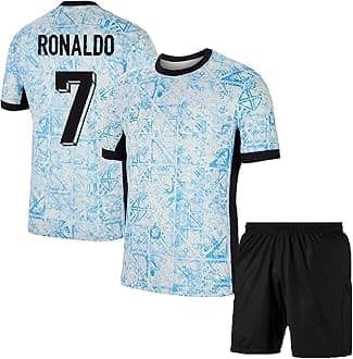 Ronaldo 7 Home Away Kit Football Jersey Boys 2024 (Kid's, Boy's& Men)