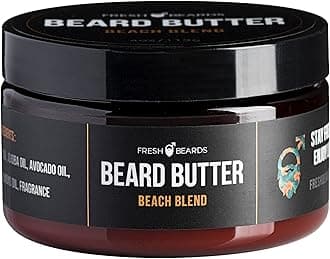 Beach Blend Beard Butter - Coconut & Lemongrass Fragrance - Scented Men's Beard & Mustache Conditioner - Softens, Moisturizes and Prevents Itch