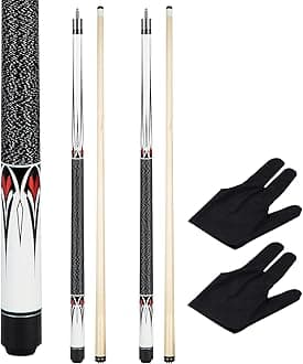 Pool Cue Stick - 58 inch Maple Billiard Pool Stick, 19/20/21 oz 1/2 Maple Pool Cue Stick Kit, 2-Piece Billiard Pool Cue Stick