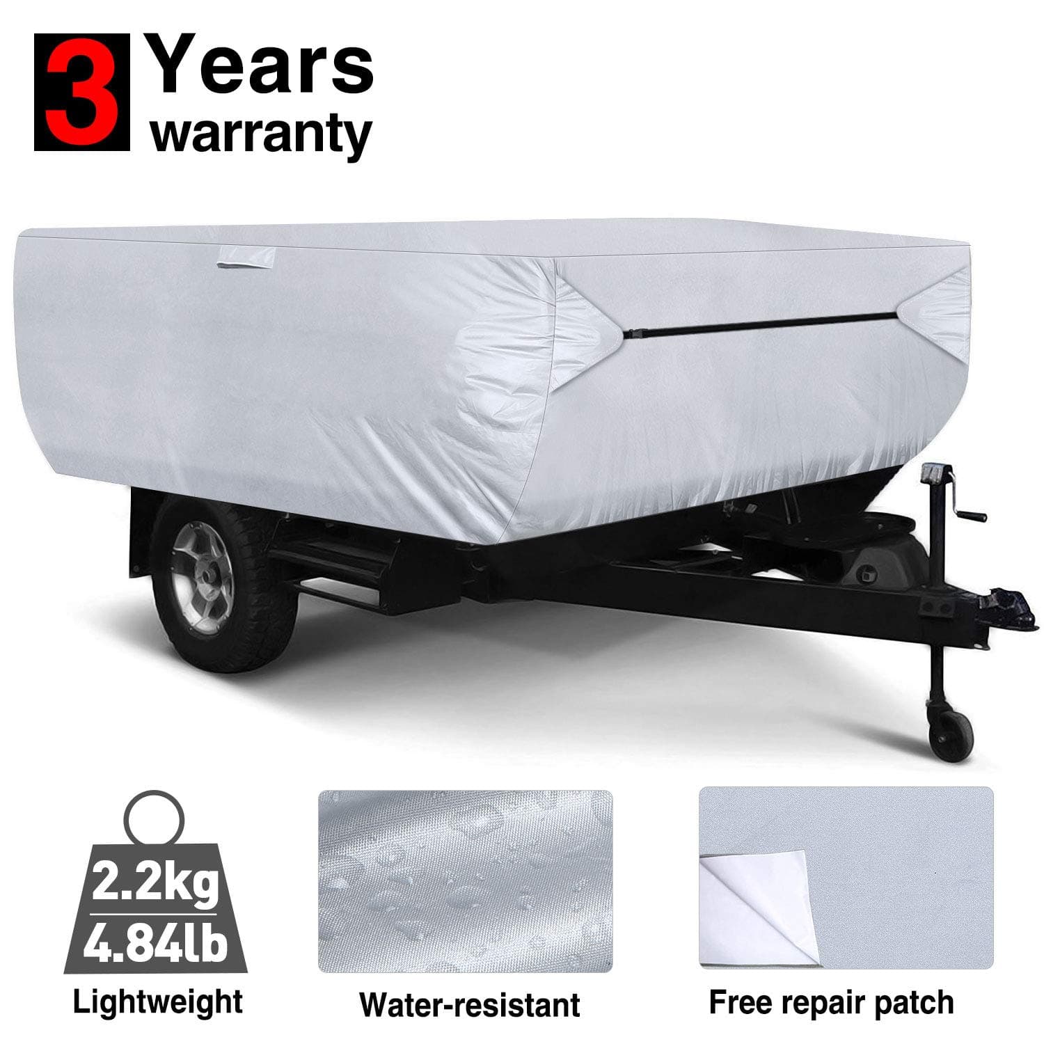 RVMasking Pop Up/Folding Camper Cover, Fits 10' - 12' Trailers