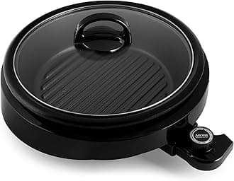 3-Quart/10-inch 3-in-1 Super Pot with Grill Plate, Black Indoor Grill