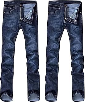 Maiyifu-GJ Mens Casual Straight Leg Jeans Pants Slim Fit Stretch Denim Pants Elastic Waist Fashion Jeans Trousers with Pocket