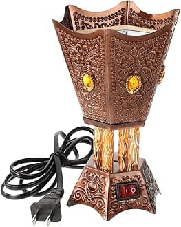 Electric Incense Burner Metal Bakhoor Burner Middle Eastern Style Tabletop Electric Censer for Home Office Yoga Spa Decor